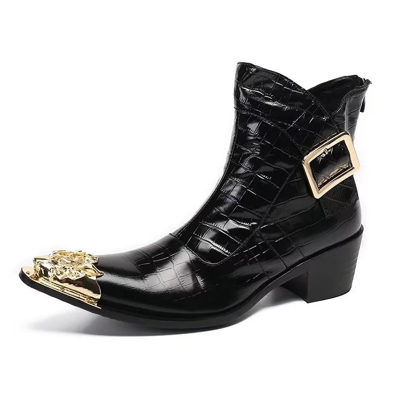 Luxe Genuine Leather Zipper Dress Boots