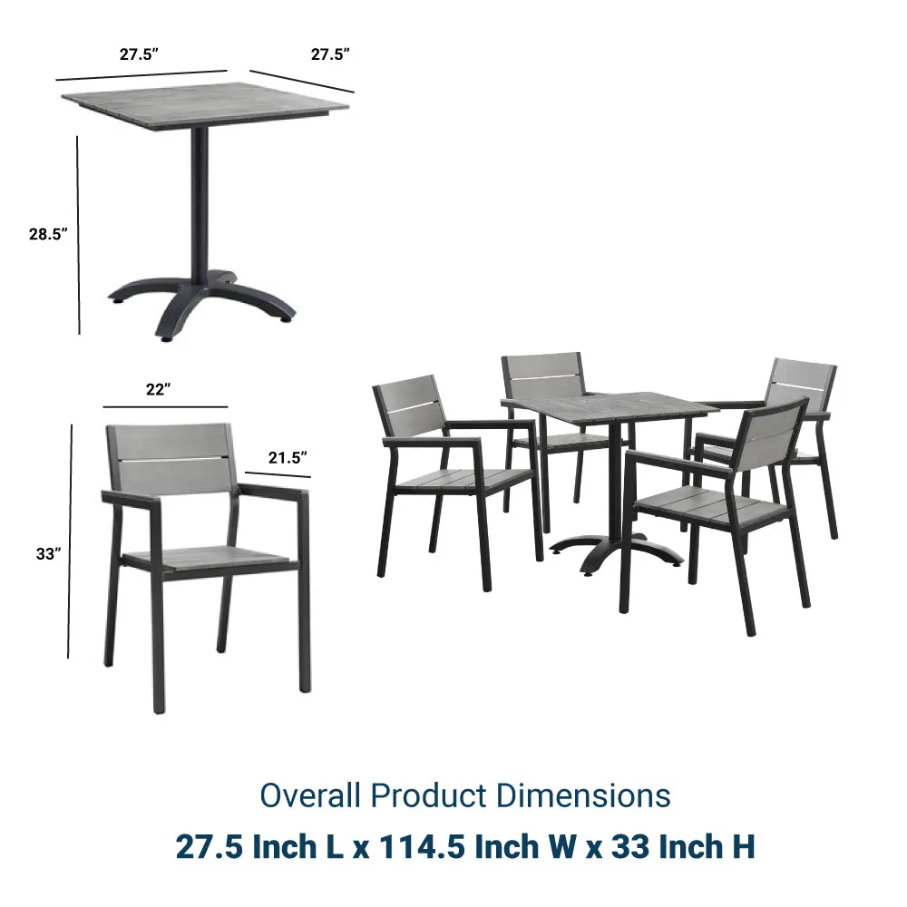 Maine 5 Piece Outdoor Patio Dining Set