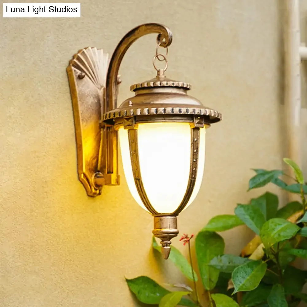 Opal Glass Wall Light Fixture for Traditional Outdoor Bell Wall Mount