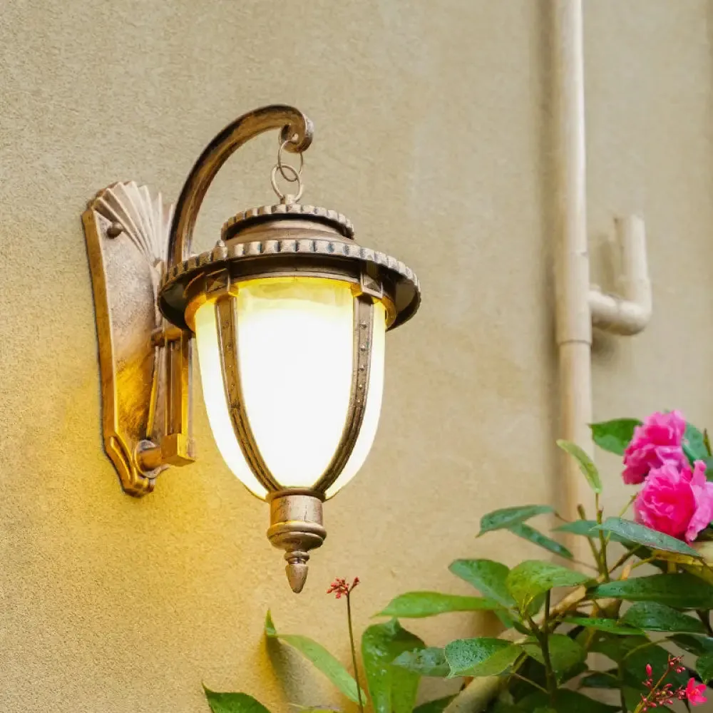 Opal Glass Wall Light Fixture for Traditional Outdoor Bell Wall Mount