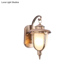 Opal Glass Wall Light Fixture for Traditional Outdoor Bell Wall Mount