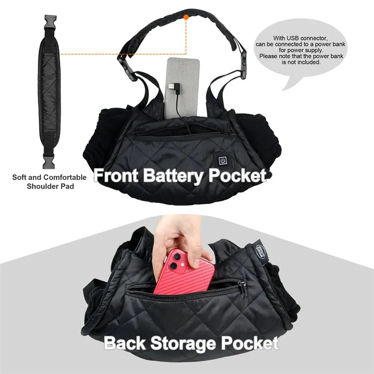 Outdoor Camping USB Heated Smart Warm Handbag(Khaki)