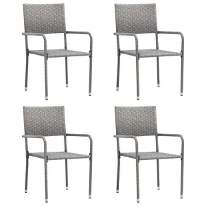 Outdoor Dining Chairs 4 pcs Poly Rattan Anthracite