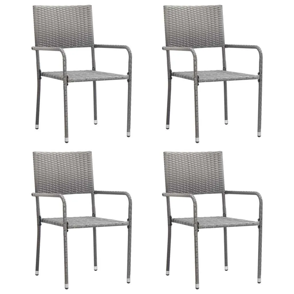 Outdoor Dining Chairs 4 pcs Poly Rattan Anthracite