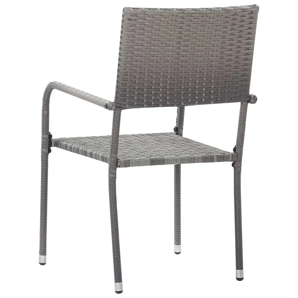 Outdoor Dining Chairs 4 pcs Poly Rattan Anthracite