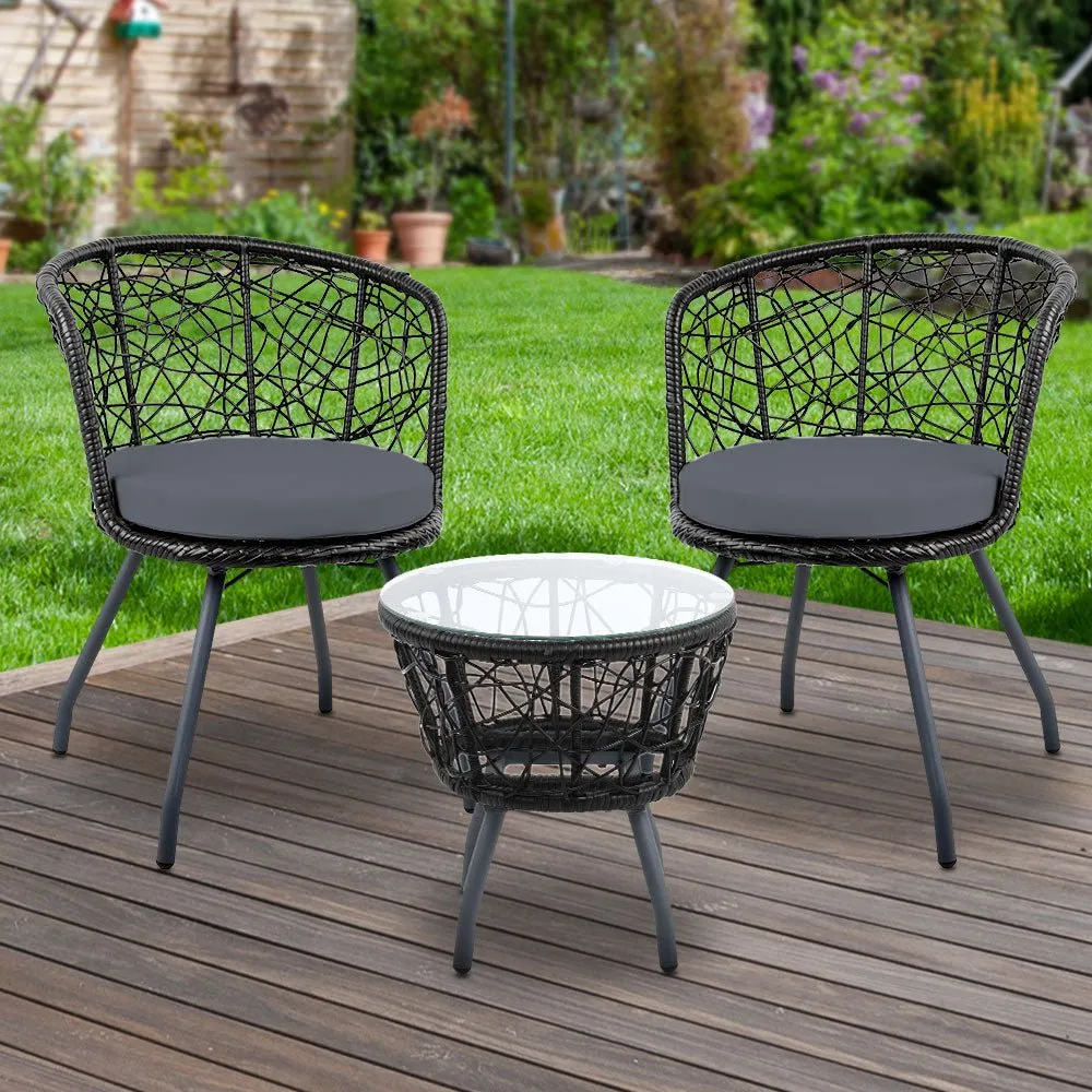 Outdoor Patio Chair and Table - Black