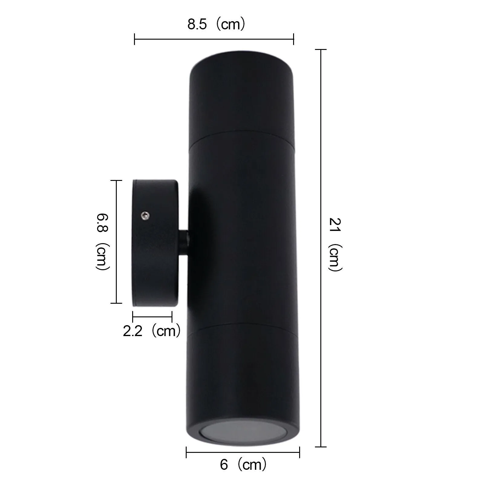 PILLAR Up & Down Aluminium Exterior Wall Light 2XGU10 IP65 GU10