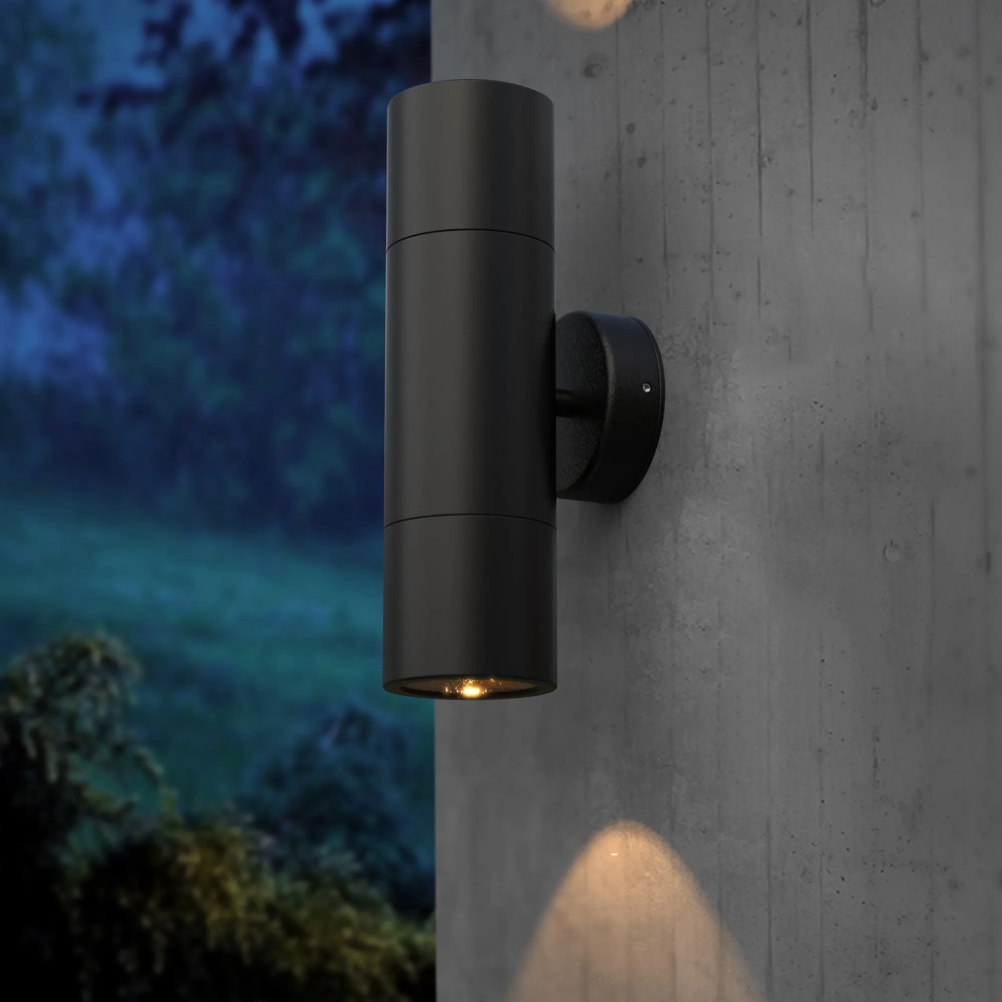 PILLAR Up & Down Aluminium Exterior Wall Light 2XGU10 IP65 GU10