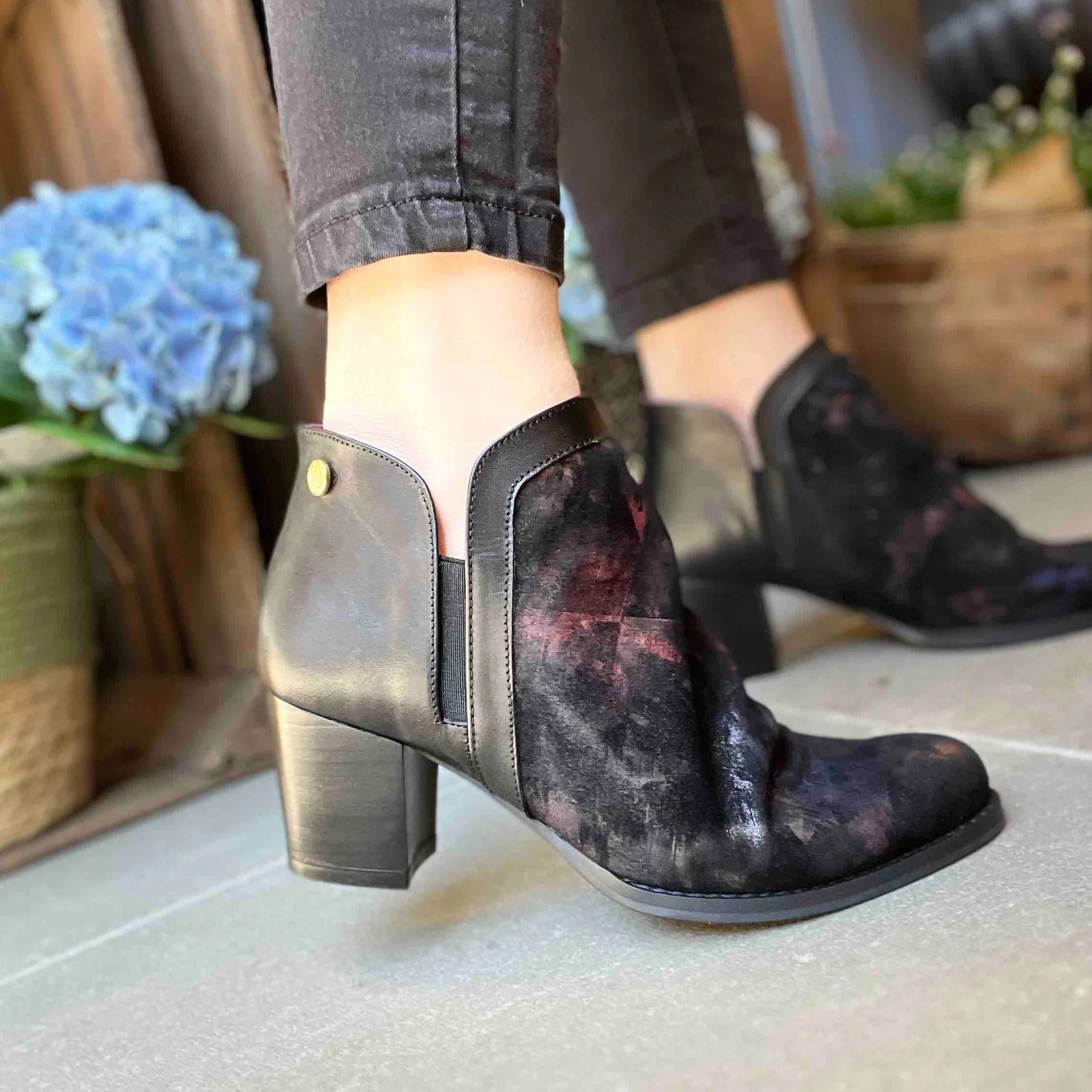 Plume - Black Multi Smoke ankle boot