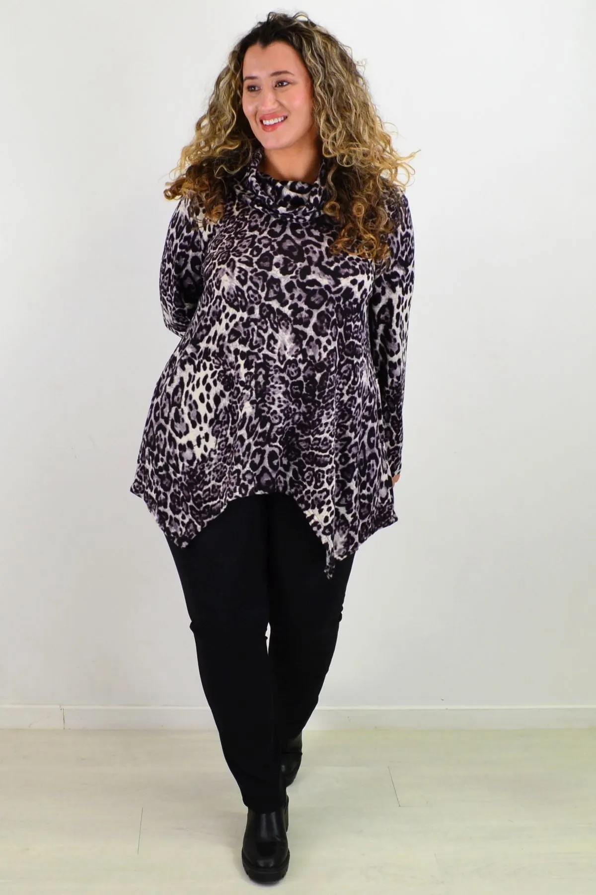 Purple Snow Leopard Tunic Top