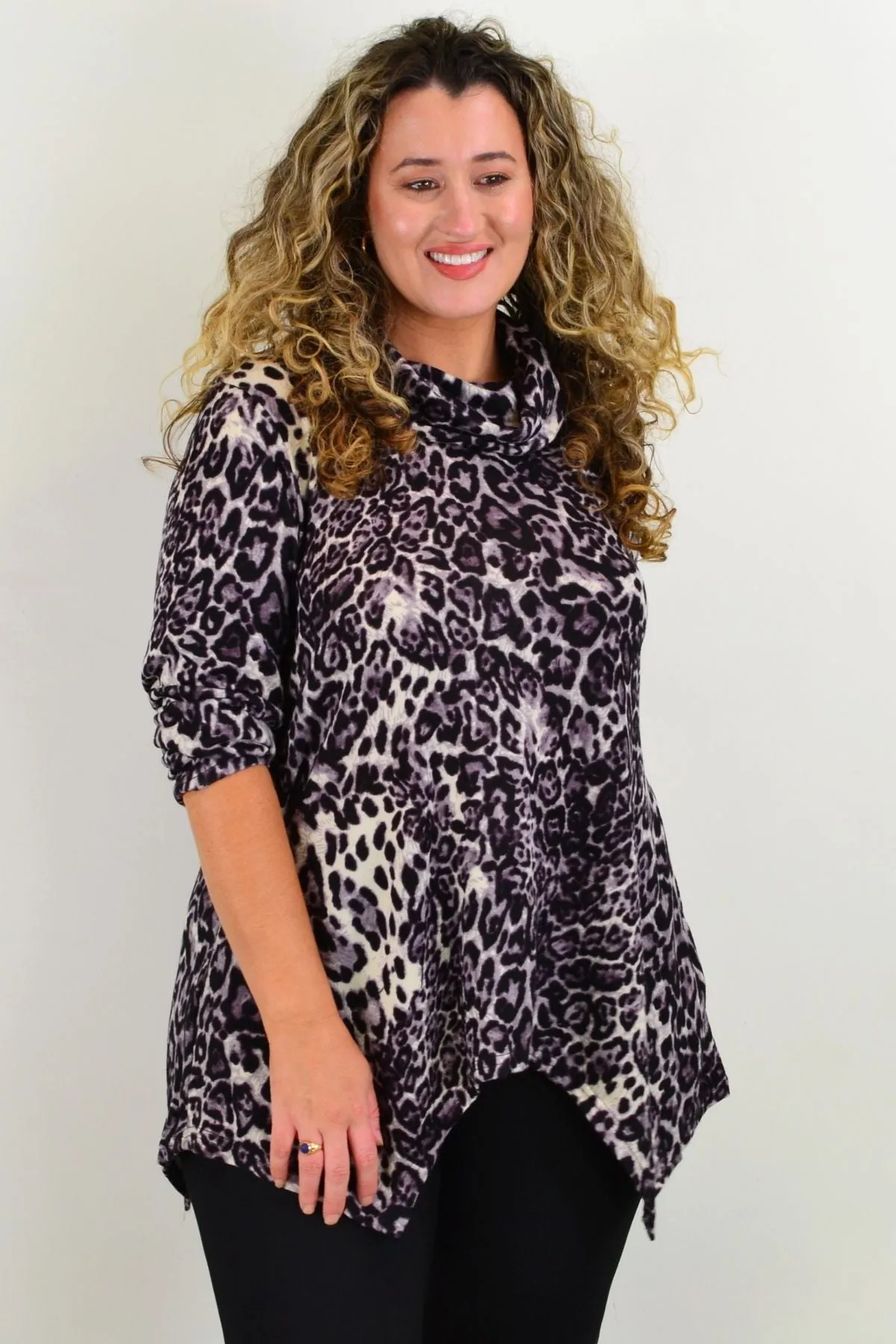 Purple Snow Leopard Tunic Top