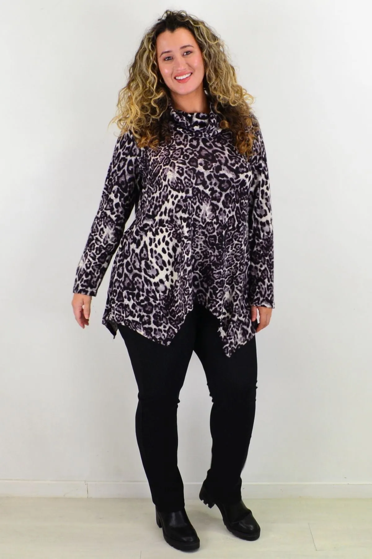 Purple Snow Leopard Tunic Top