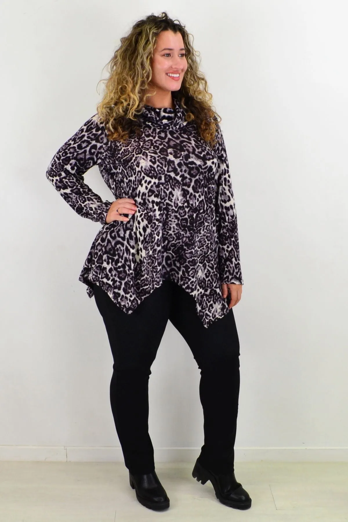 Purple Snow Leopard Tunic Top