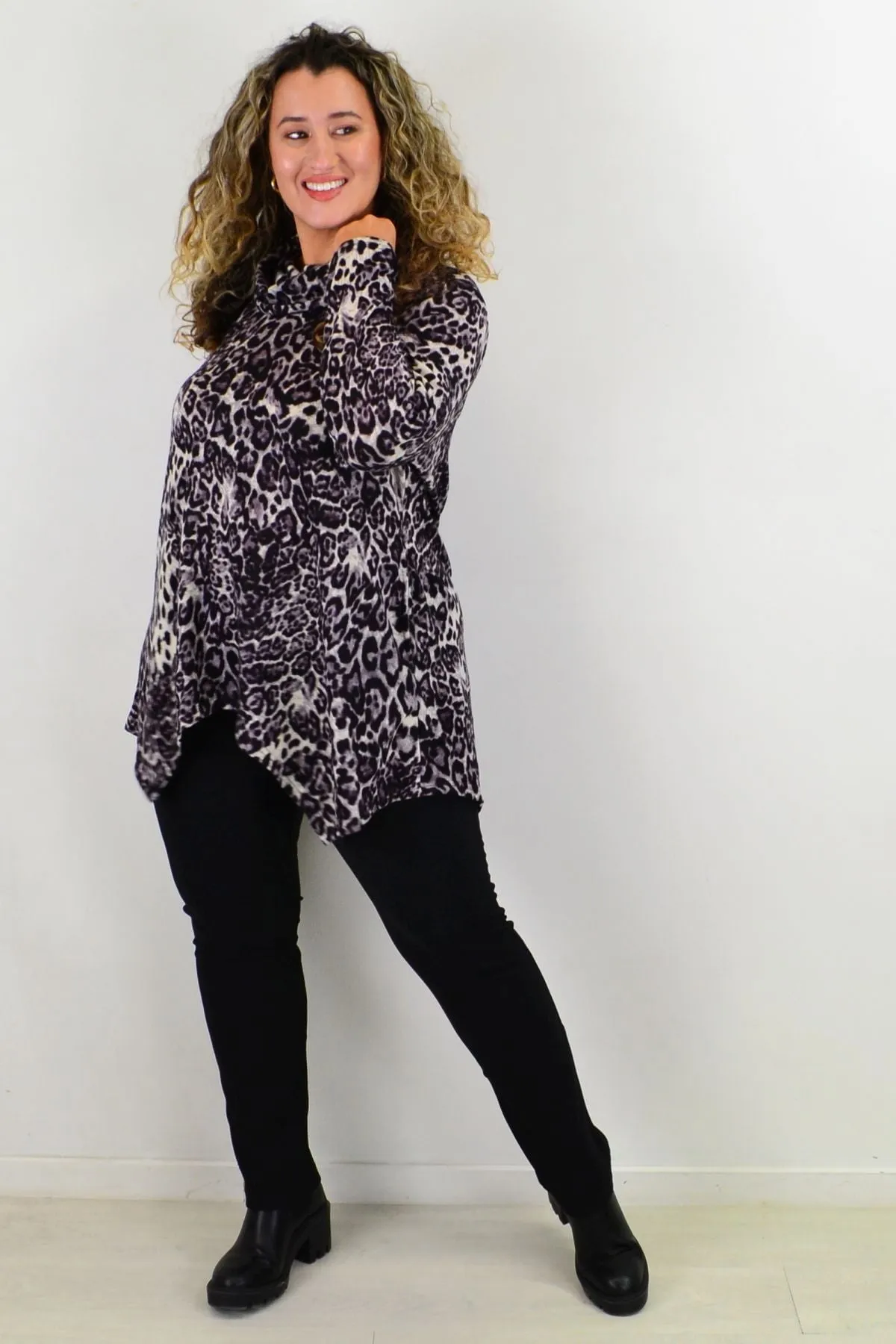 Purple Snow Leopard Tunic Top