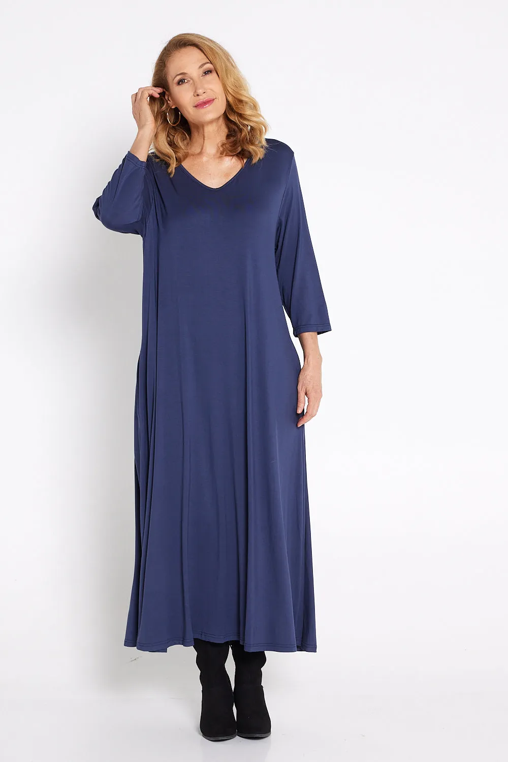 Raja Bamboo Dress - Navy