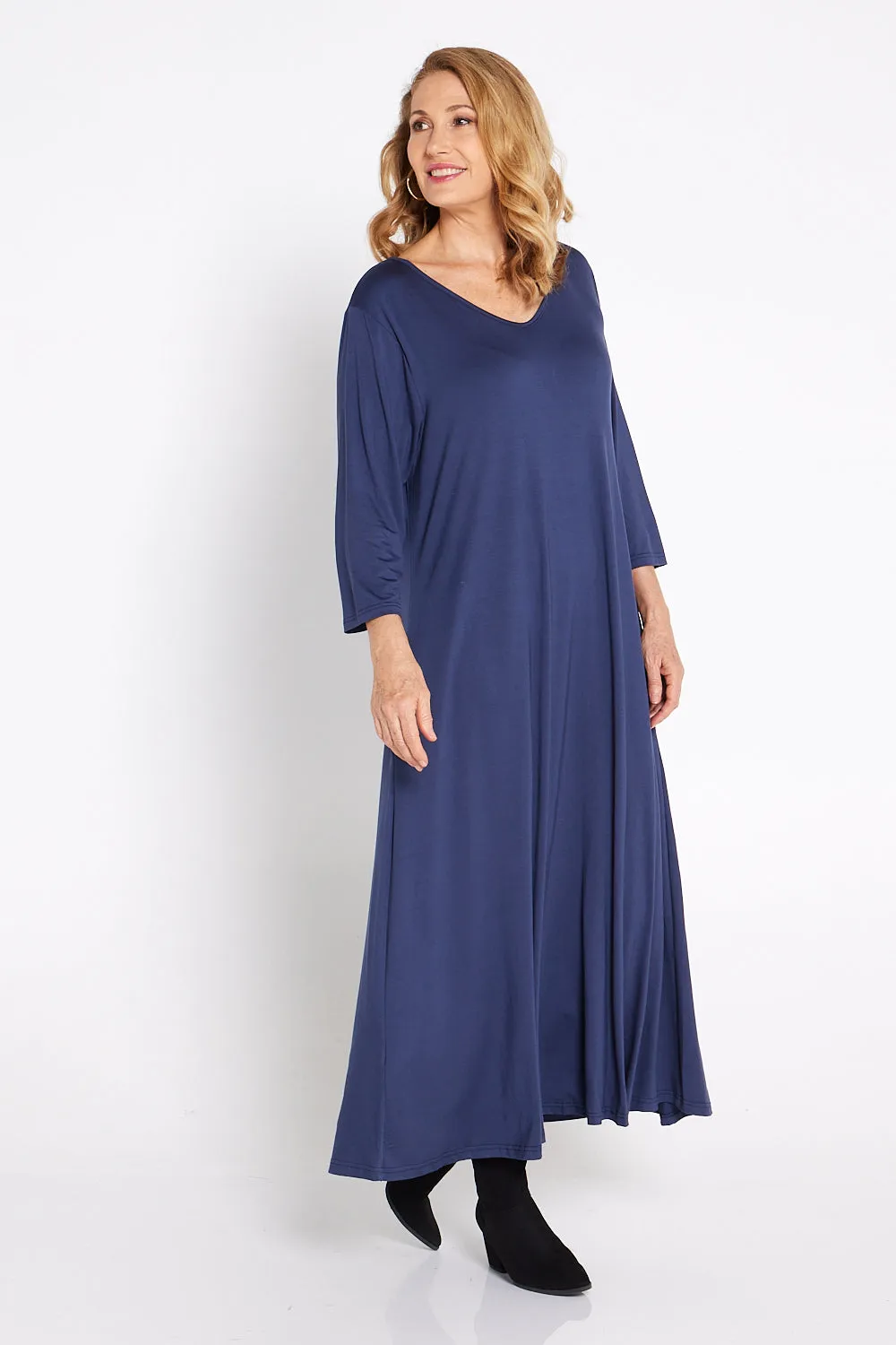 Raja Bamboo Dress - Navy