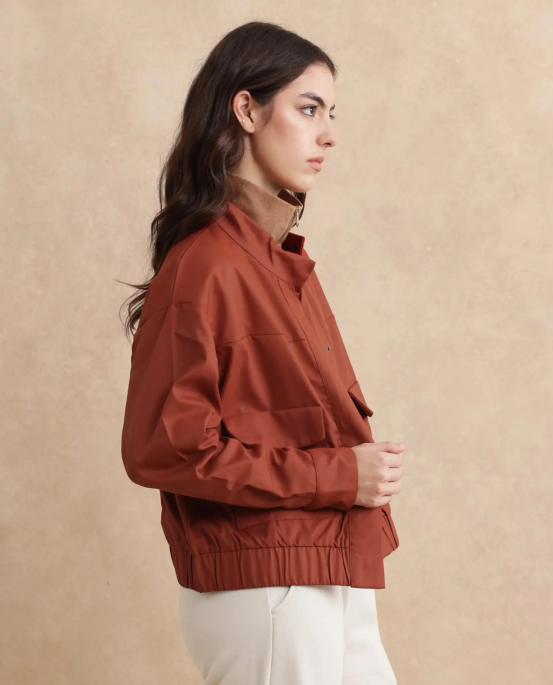 Rareism Women Rukks Rust Plain Jacket