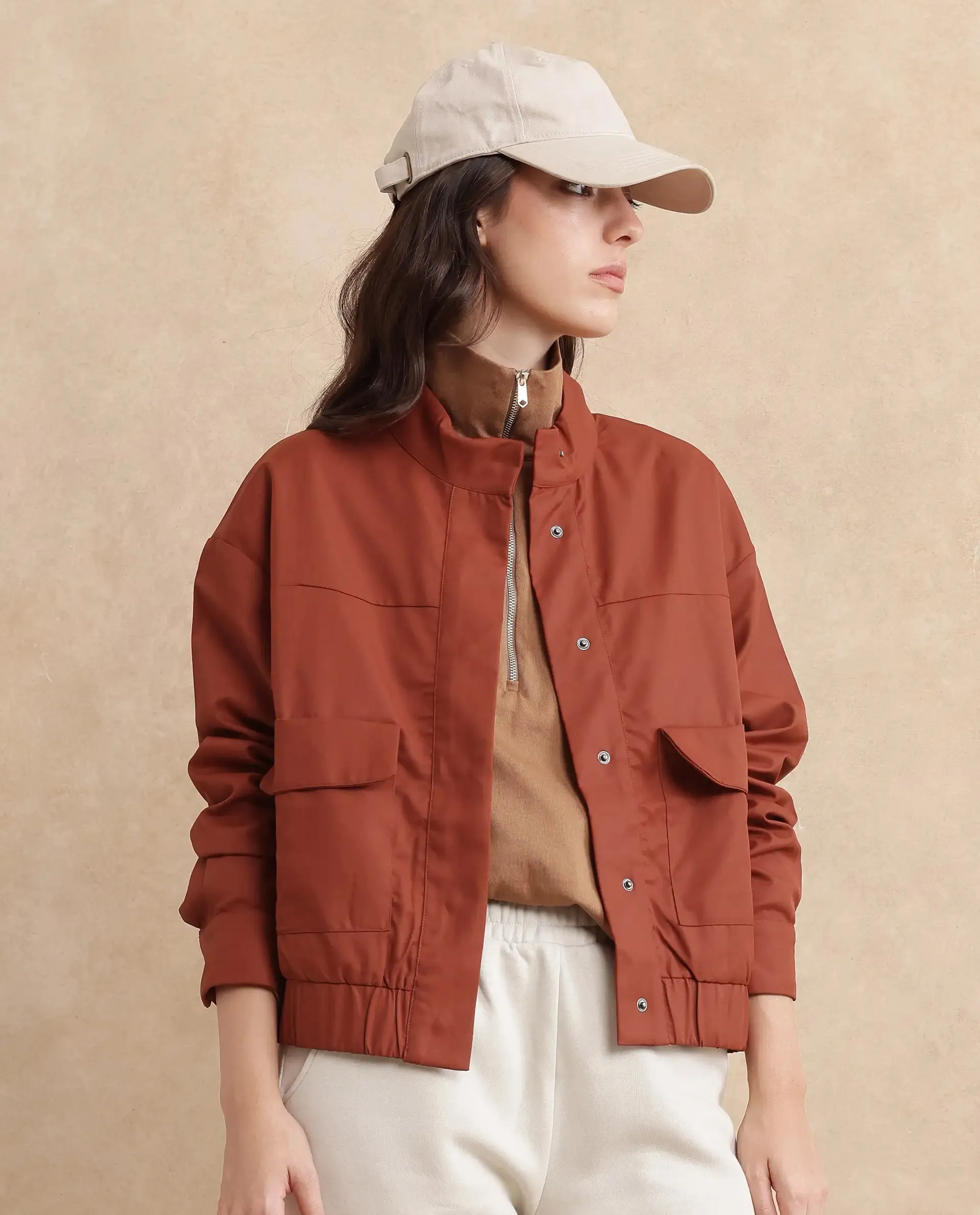 Rareism Women Rukks Rust Plain Jacket