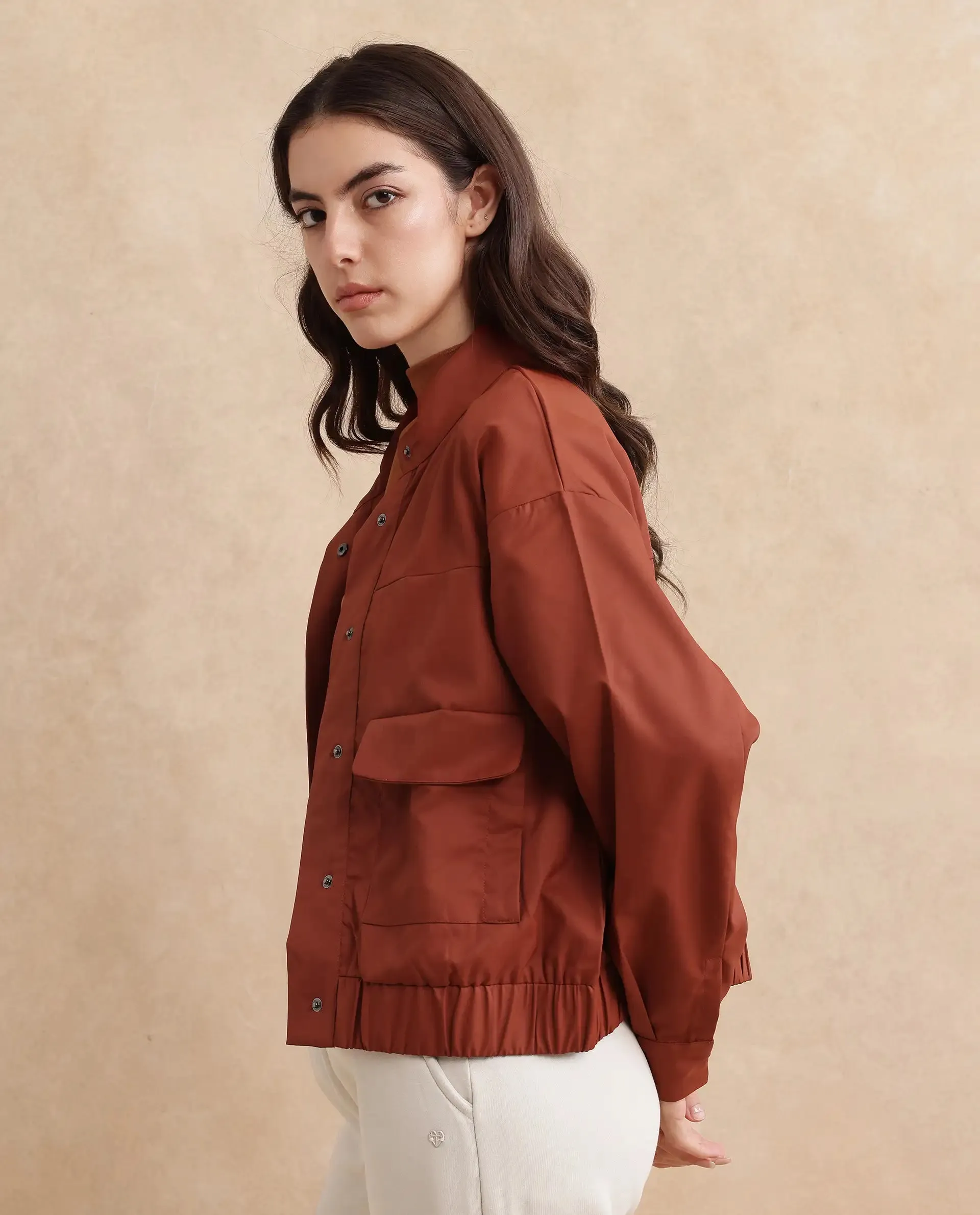 Rareism Women Rukks Rust Plain Jacket