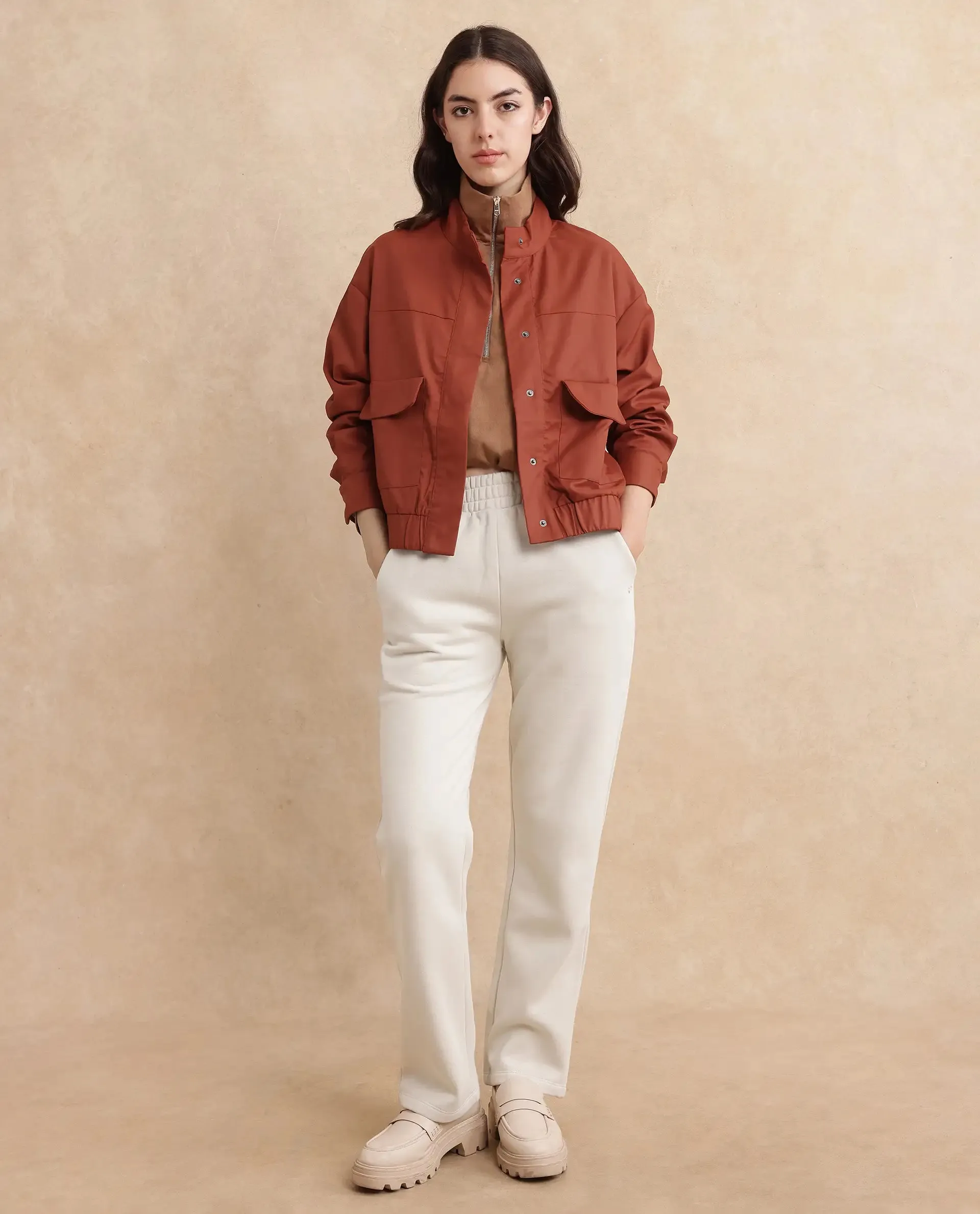 Rareism Women Rukks Rust Plain Jacket