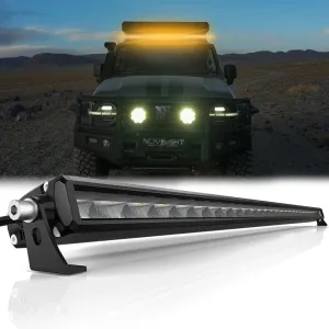 Rock Series | 50 Inch Single Row Dual Beam Off Road LED Light Bar with bracket White Amber