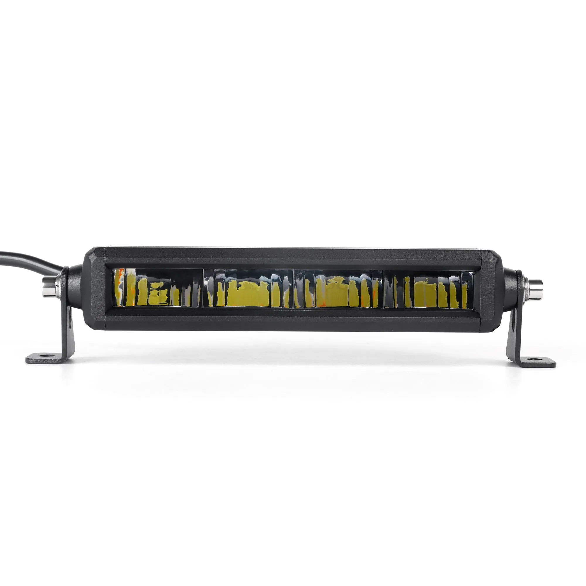 Rock Series 8 Inch Single Row Dual Beam LED Off-Road Light Bar White and Amber