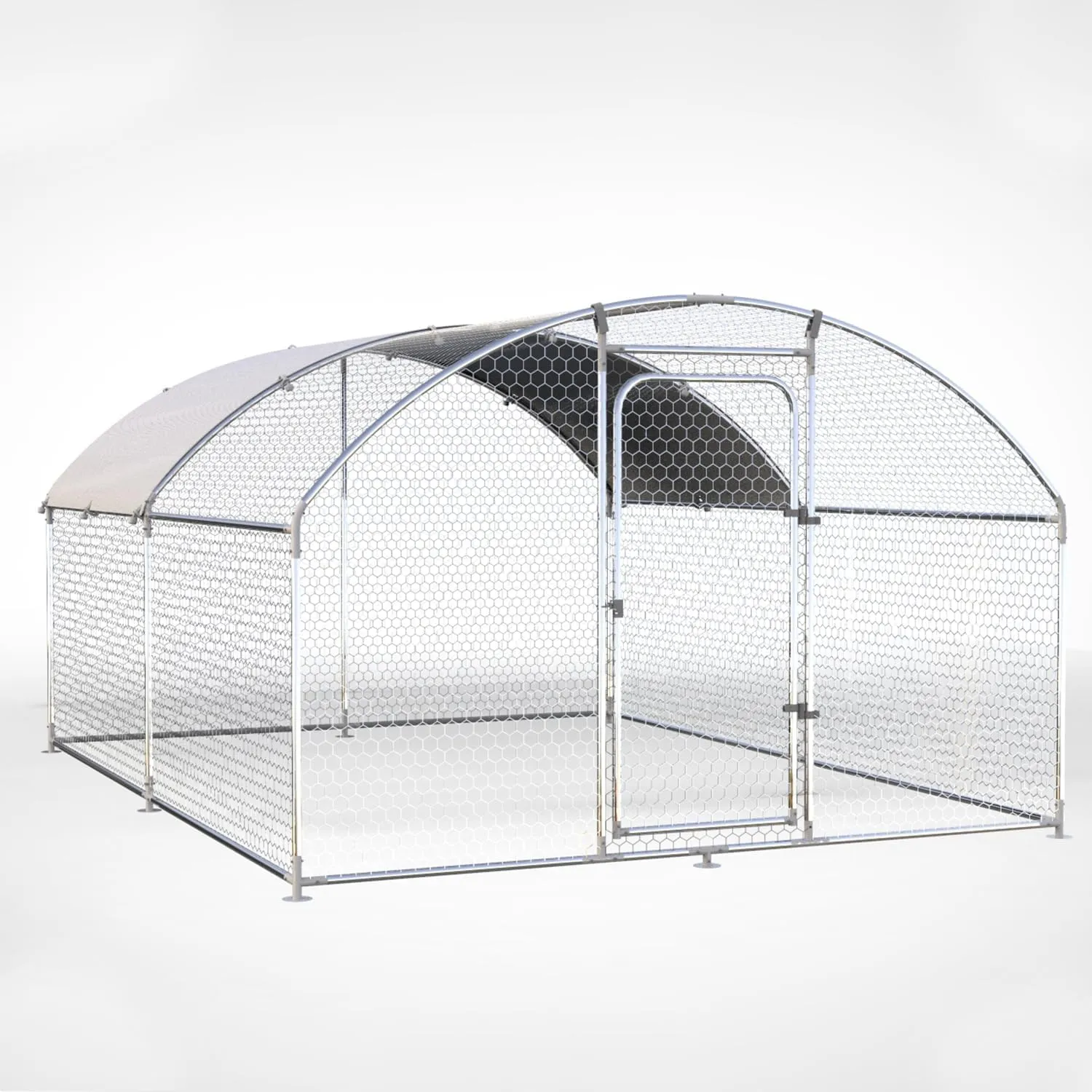 SANNWSG Large Metal Chicken Coop Walk-in Poultry Cage Chicken Run Pen Dog Kennel Duck House with Waterproof and Anti-Ultraviolet Cover for Outdoor Farm Use