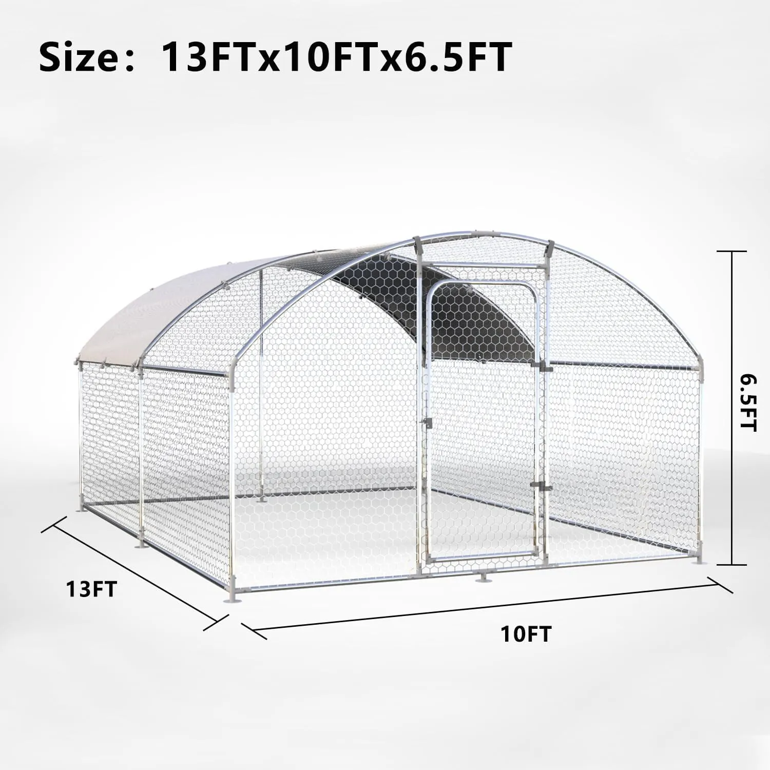 SANNWSG Large Metal Chicken Coop Walk-in Poultry Cage Chicken Run Pen Dog Kennel Duck House with Waterproof and Anti-Ultraviolet Cover for Outdoor Farm Use