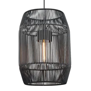 Seabrooke 21 in. Outdoor Pendant Light Black Finish