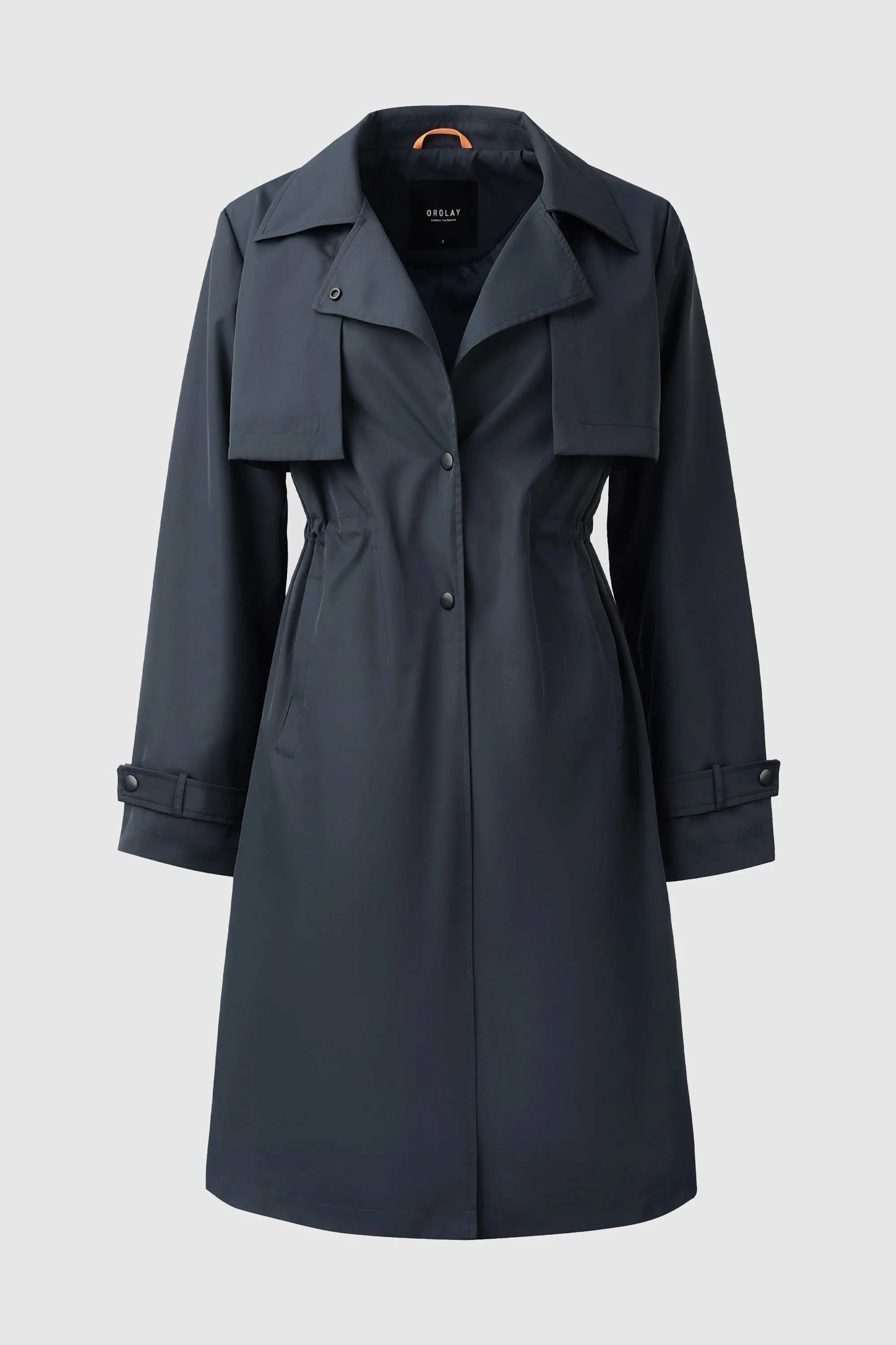 Slit Back Hem Breasted Trench Coat