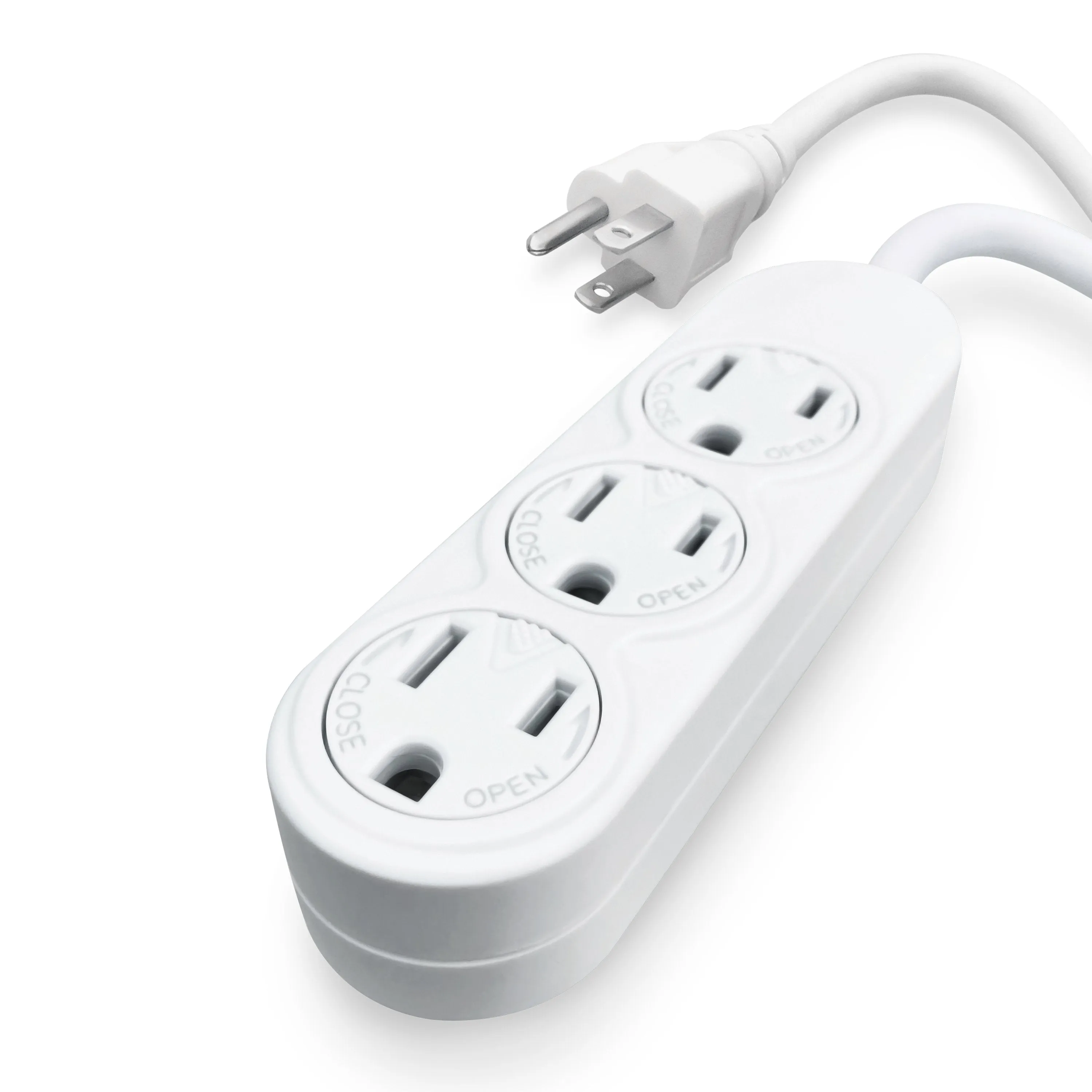 Snow Joe PJ3STR02-143-WHT Indoor 3-Outlet Extension Cord | 2-Foot | 14/3-Gauge | UL Rated (White)