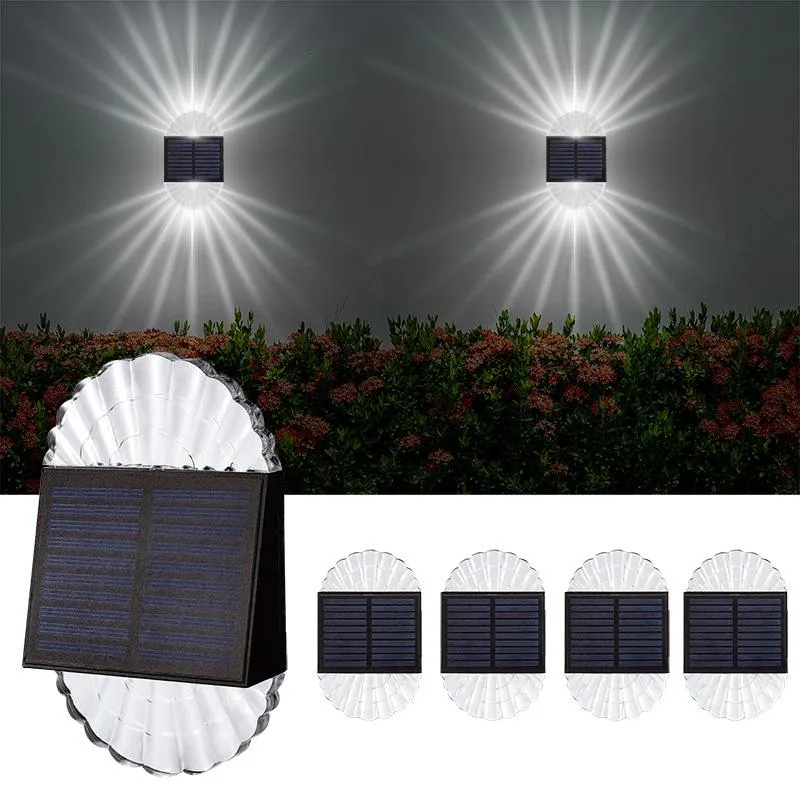 Solar Fence Lights Outdoor Waterproof Solar Powered Wall Lights for Yard Deck Garden Patio Lighting Decoration