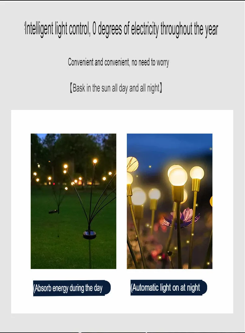 Solar Firefly Lamp Courtyard Decoration Lawn Lamp Outdoor Garden Atmosphere Ball Lamp Lawn Ground Lamp