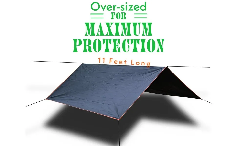 The Canopy- 11 Foot Hammock Tarp- Waterproof and great coverage for hammock camping