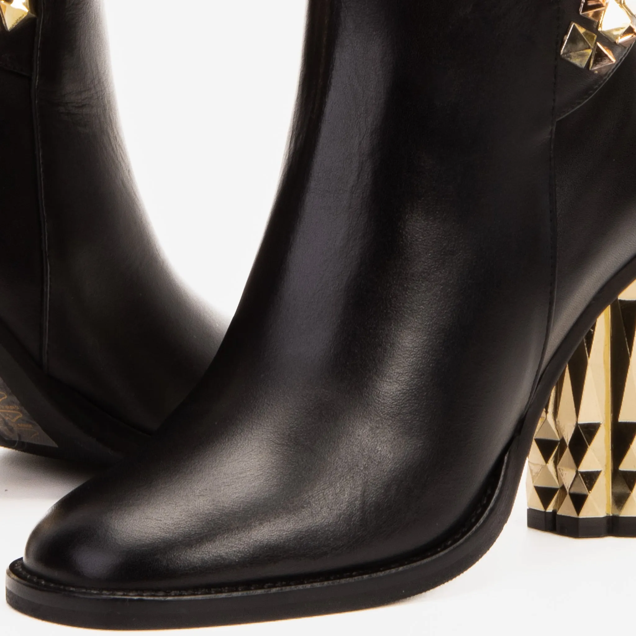 The Gladiator Black Leather Knee High Women Boot