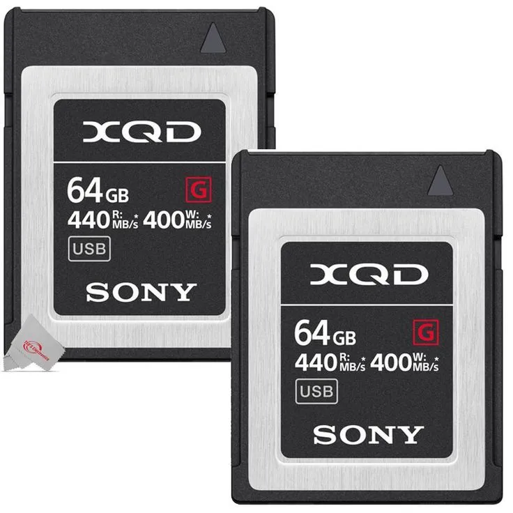 Two Pcs Sony 64GB G Series XQD Memory Card QDG64F/J