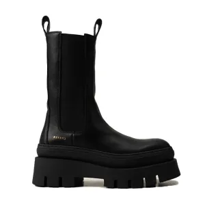 Vitello Black Chunky High Chelsea Boots