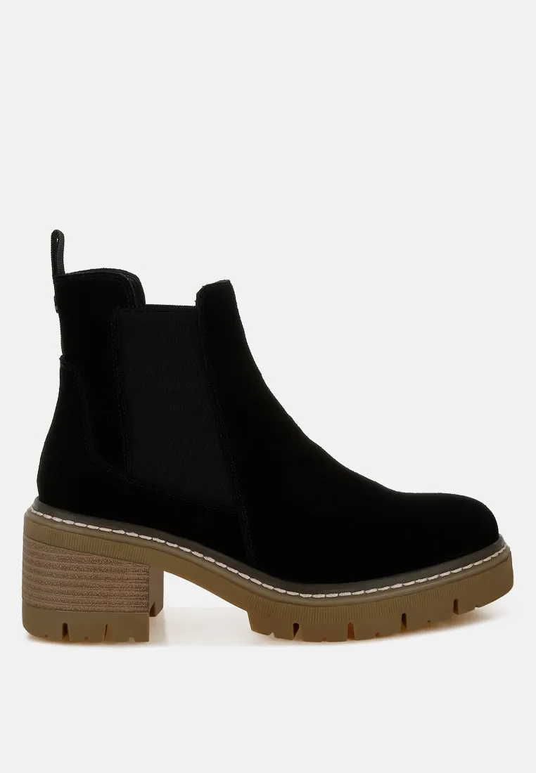 Vostok Suede Chunky Chelsea Boots