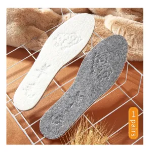 Winter Warm Wool Insoles For Feet Thicken Soft Skin-friendly Shoes Pads For Men Women Snow Boots Sport Care Self Heated Insoles