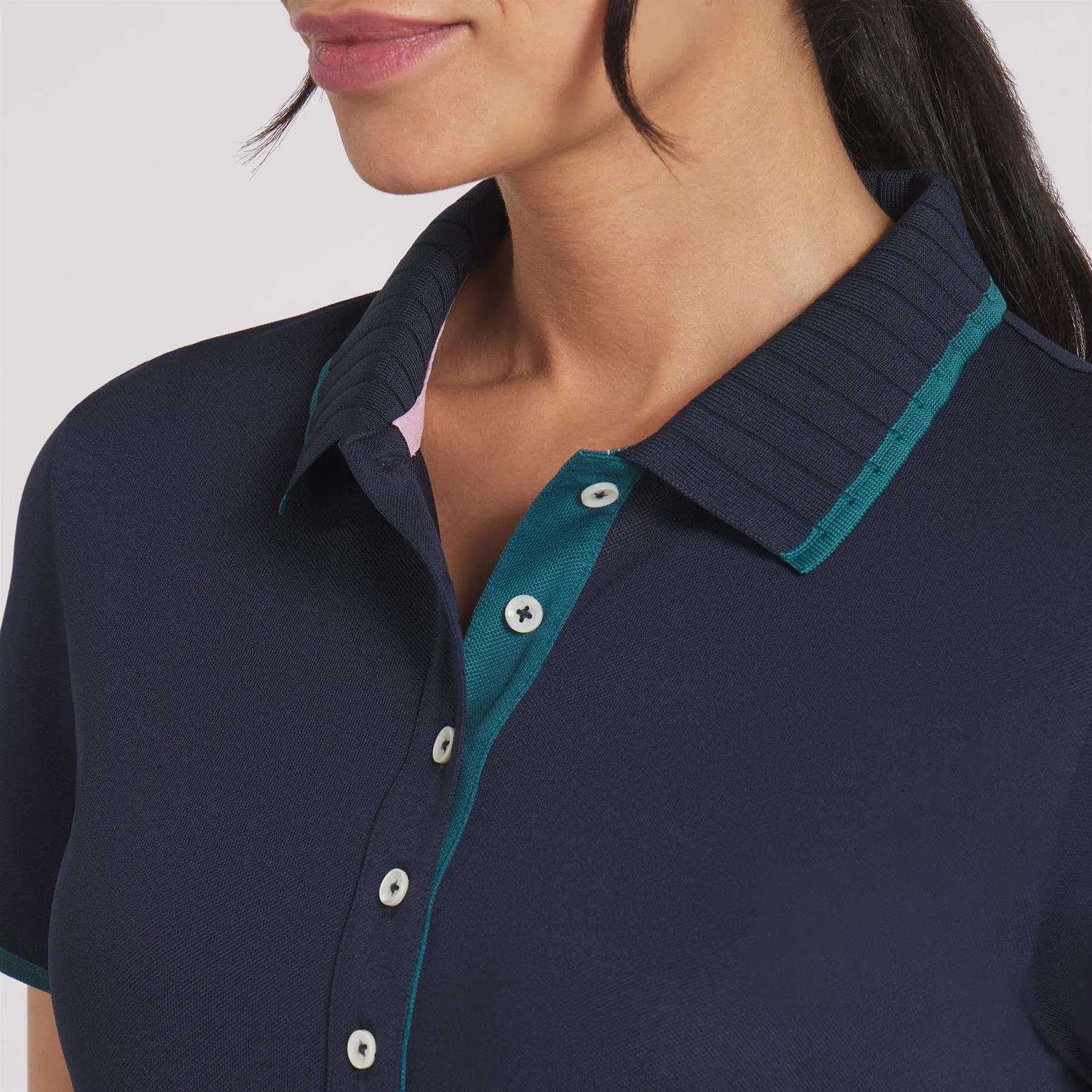 Womens AP Pique Polo Deep Navy - AW24