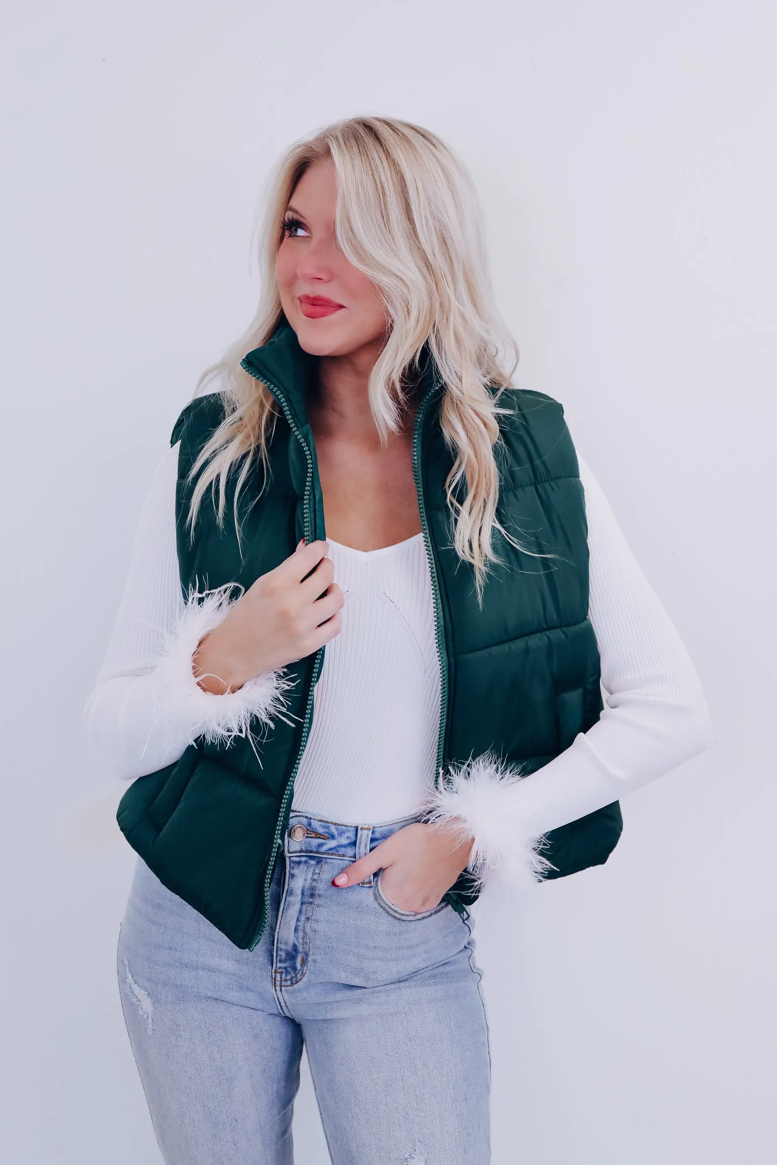 Wonderfully Essential Puffer Vest - Green