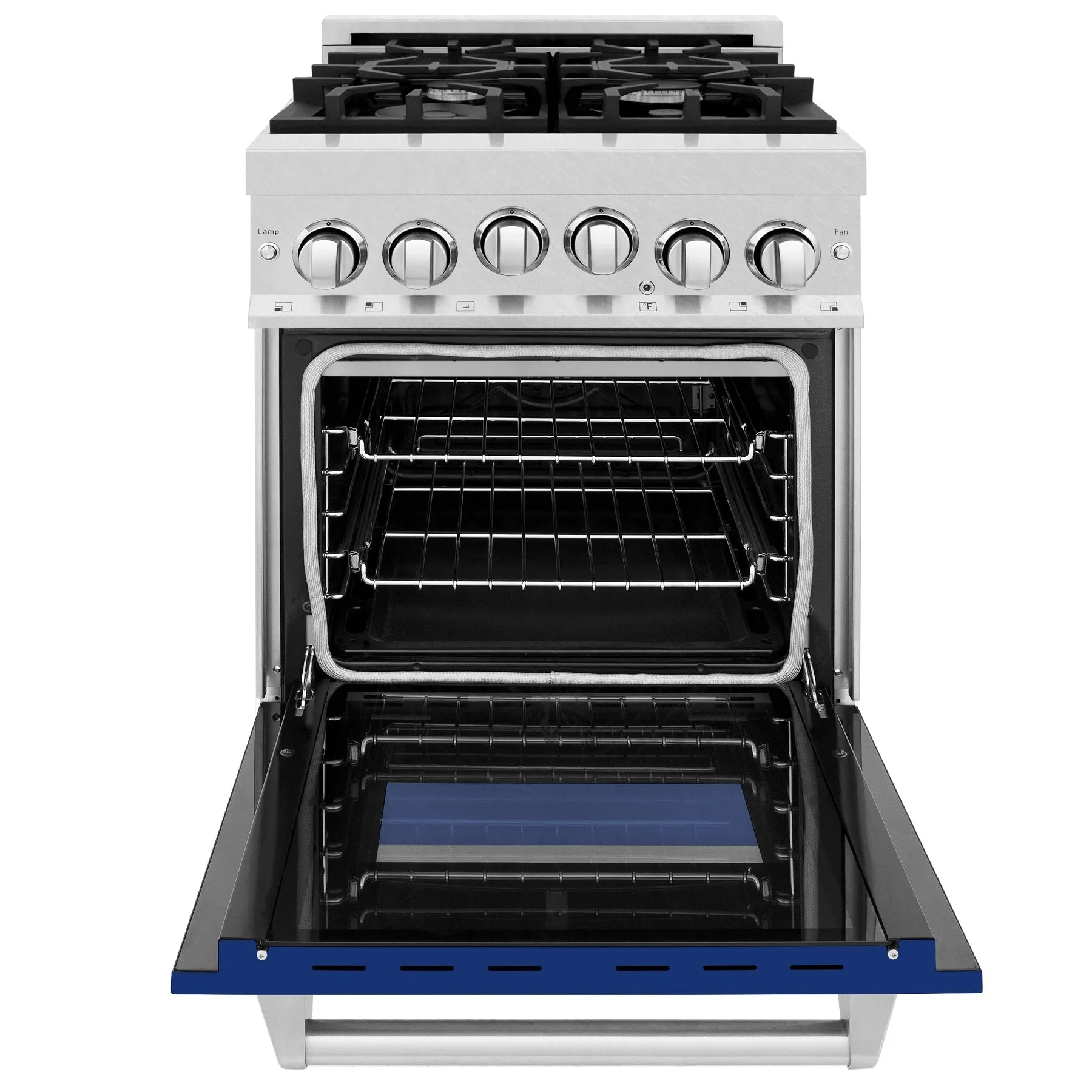 ZLINE 24" 2.8 cu. ft. Range with Gas Stove and Gas Oven in DuraSnow® Stainless Steel and Blue Matte Door (RGS-BM-24)