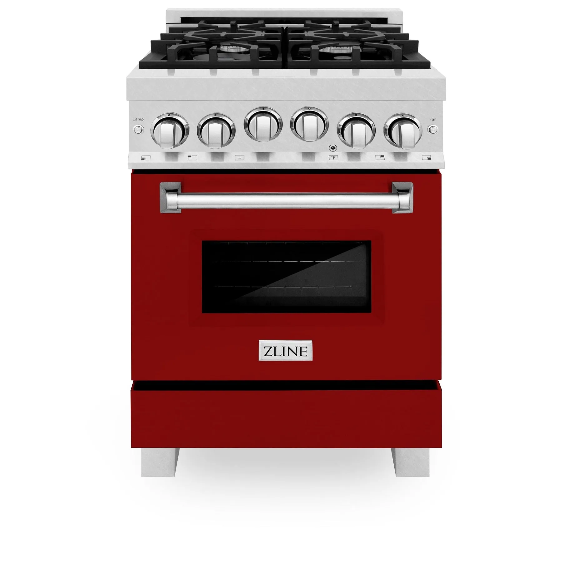 ZLINE 24" 2.8 cu. ft. Range with Gas Stove and Gas Oven in DuraSnow® Stainless Steel and Red Matte Door (RGS-RM-24)