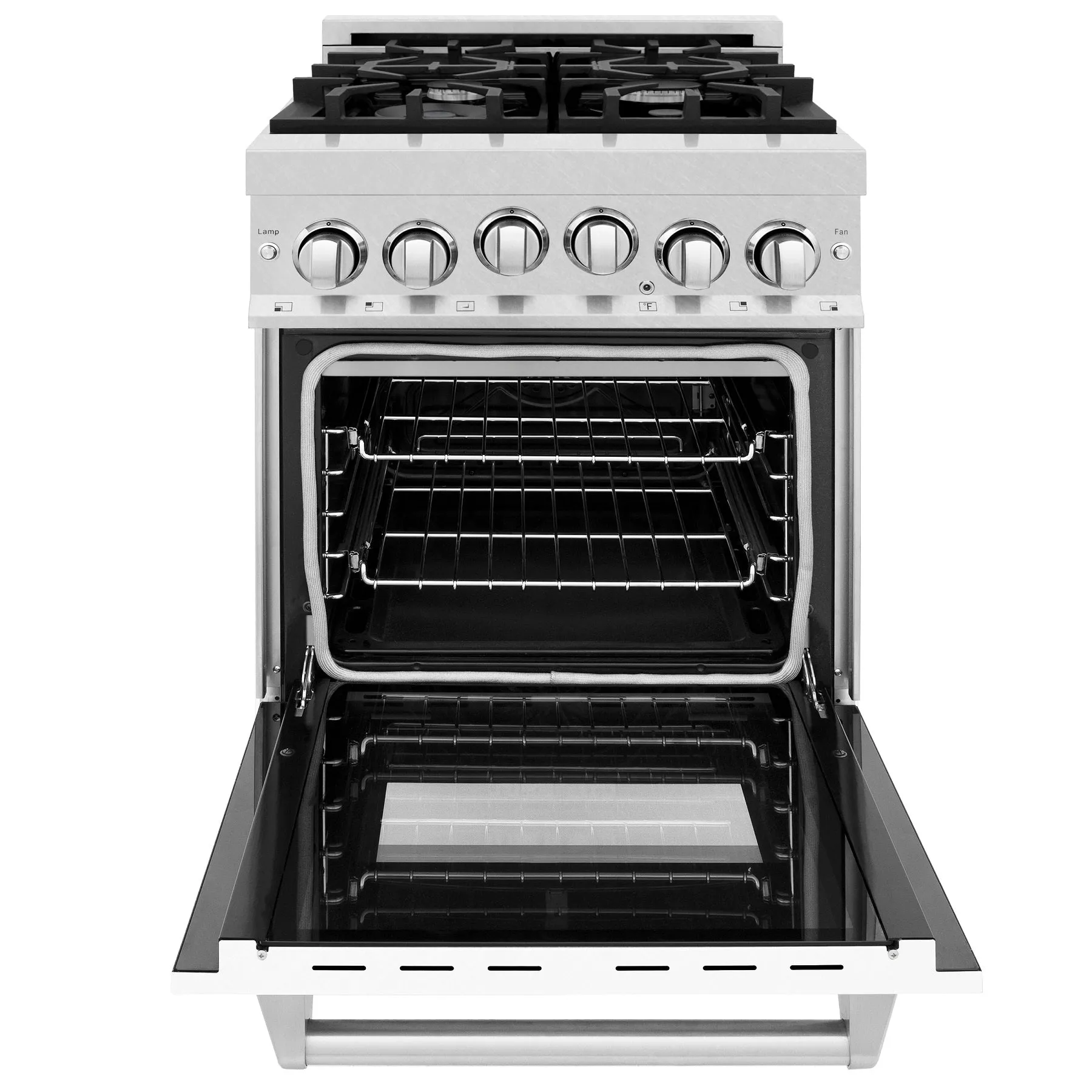 ZLINE 24" 2.8 cu. ft. Range with Gas Stove and Gas Oven in DuraSnow® Stainless Steel and White Matte Door (RGS-WM-24)