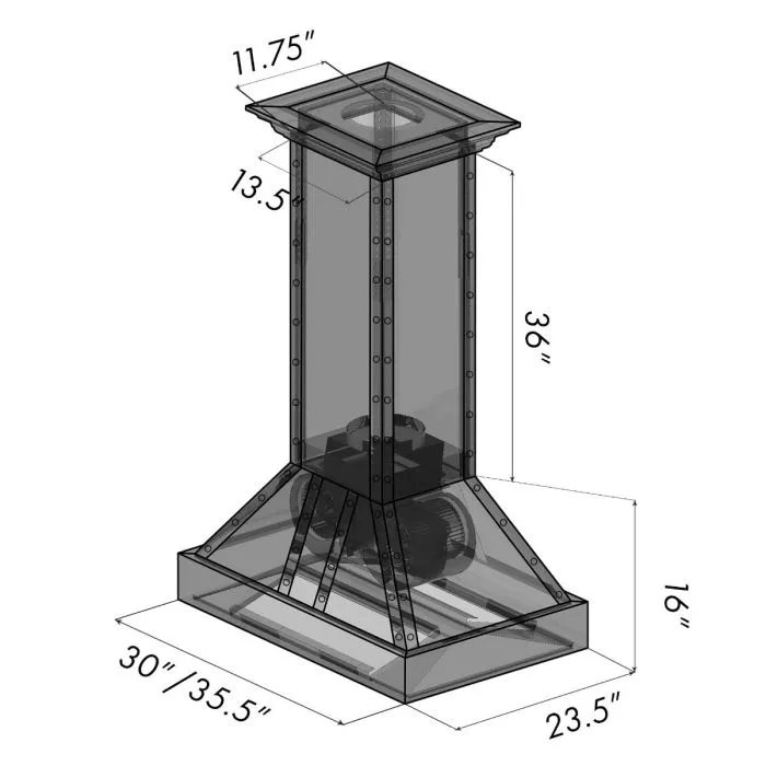 ZLINE 36 in. Designer Series Island in Stainless Steel (655i-4SSSS-36)