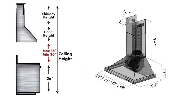 ZLINE 36 in. Designer Series Snow Finished Stainless Steel Wall Mount Range Hood (8KBS-36)