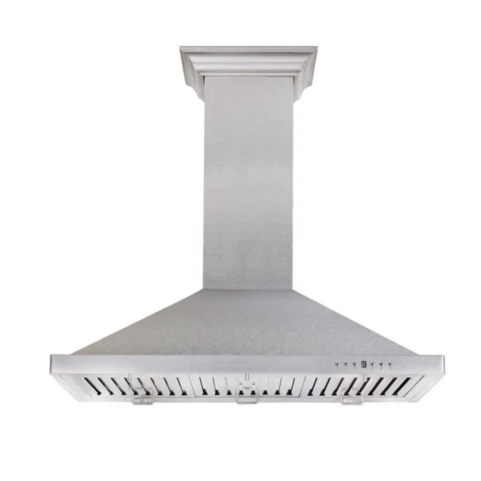 ZLINE 36 in. Designer Series Snow Finished Stainless Steel Wall Mount Range Hood (8KBS-36)