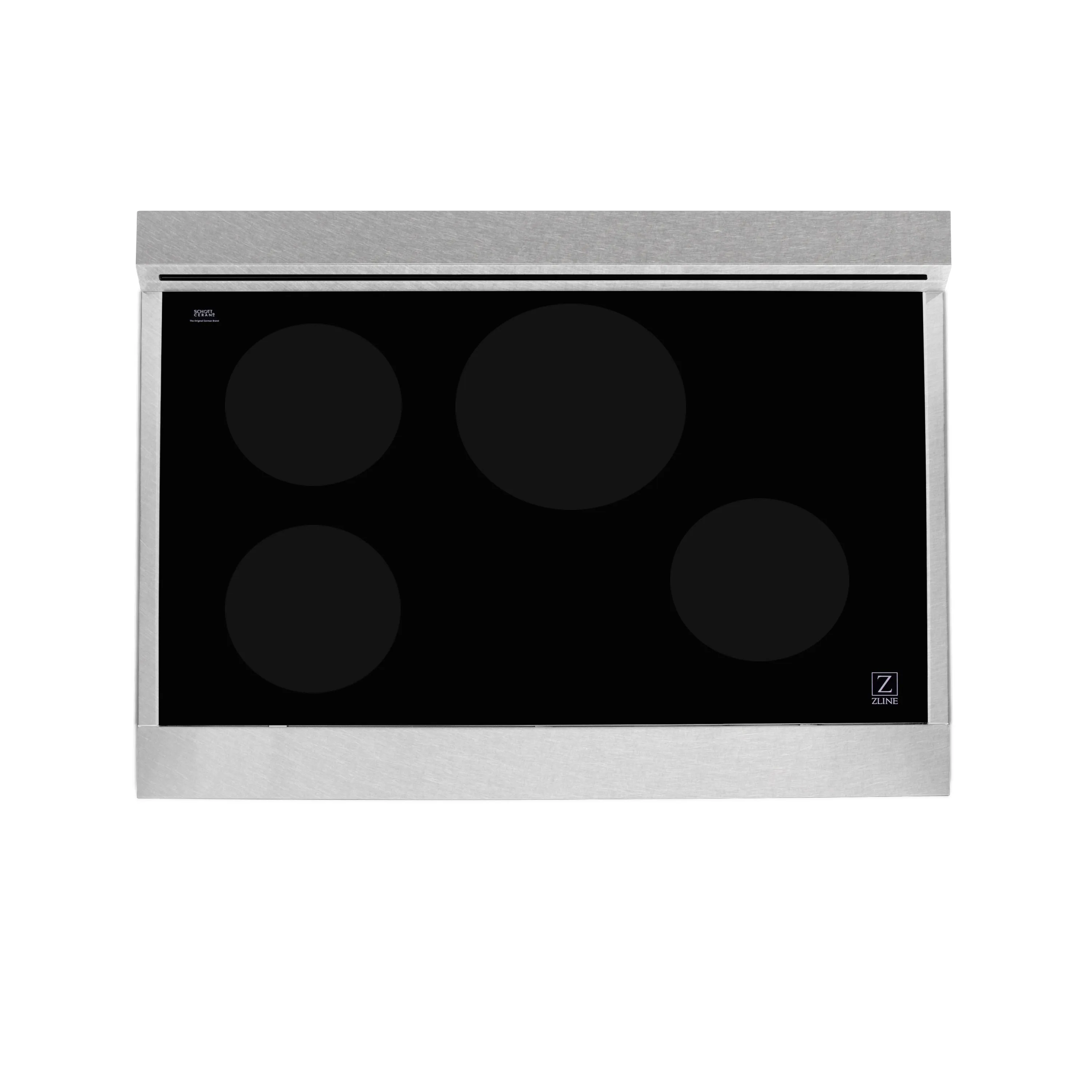 ZLINE 36" 4.6 cu. ft. Induction Range with a 4 Element Stove and Electric Oven in DURASNOW® Stainless Steel and Red Gloss (RAINDS-RG-36)