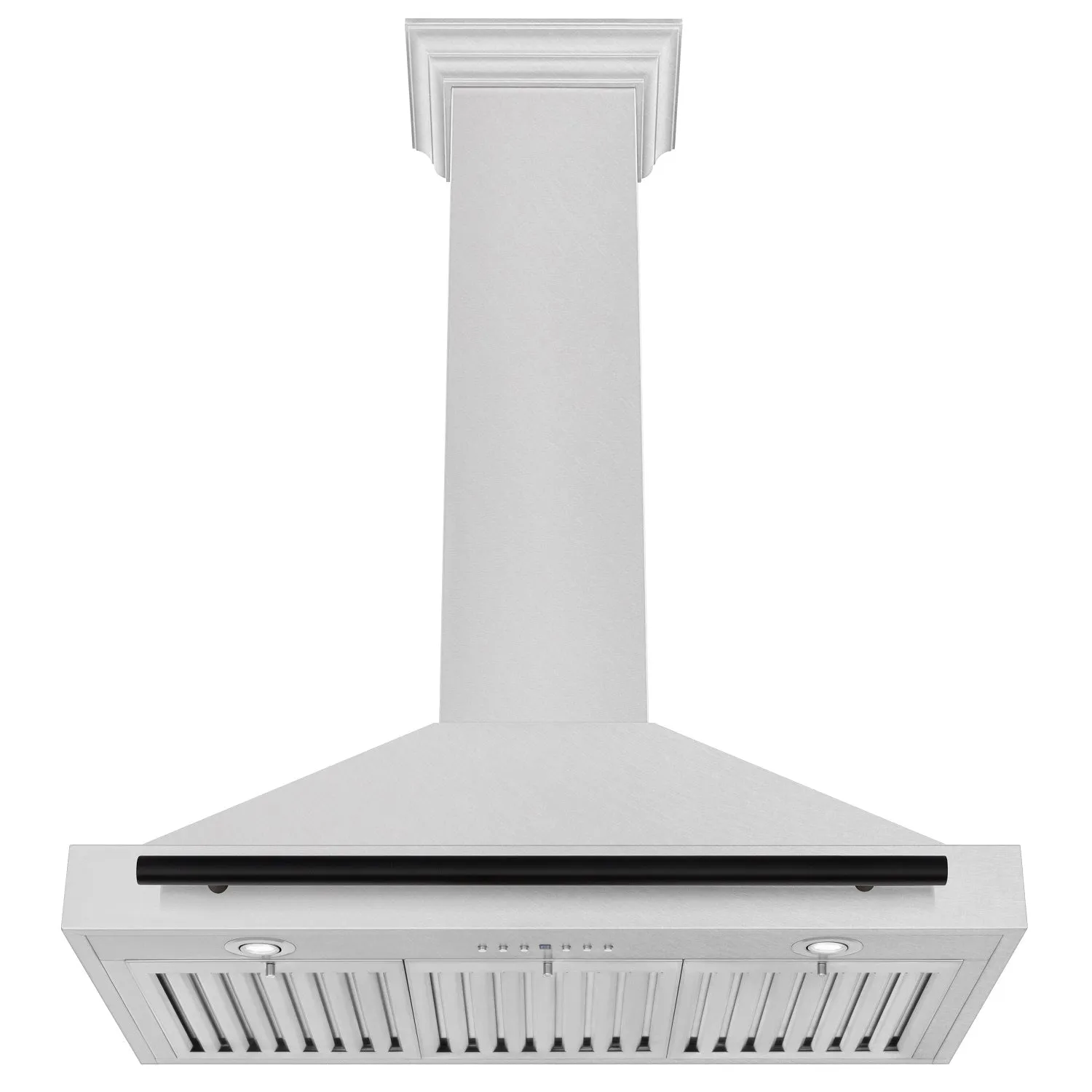 ZLINE 36" Autograph Edition DuraSnow® Stainless Steel Range Hood with DuraSnow® Stainless Steel Shell and Matte Black Handle