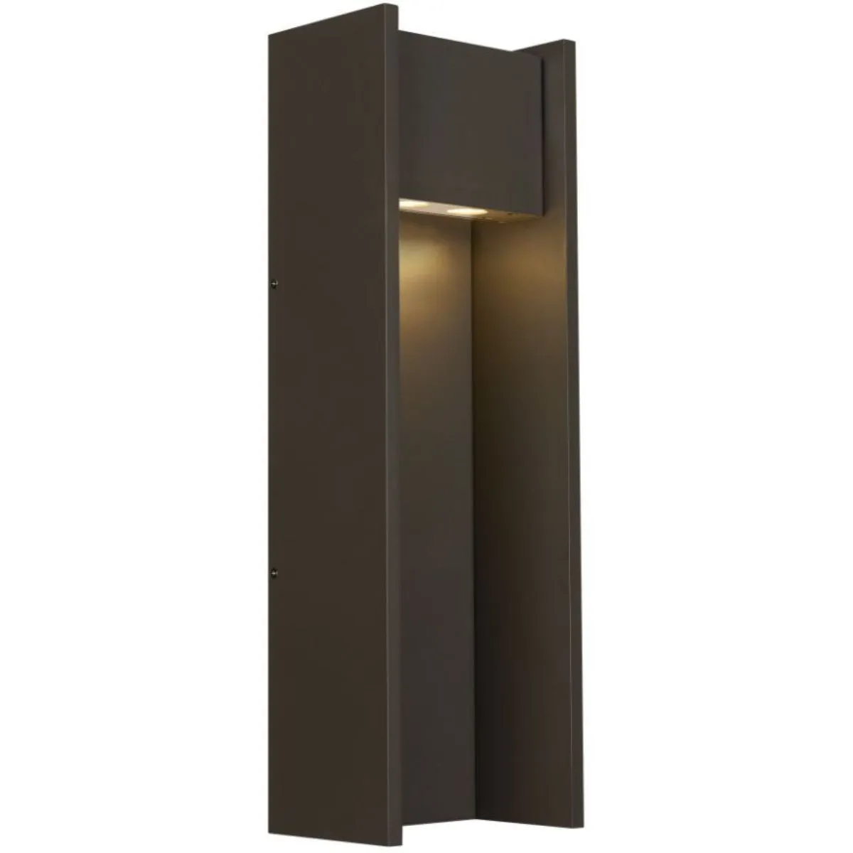 Zur 18 In. LED Outdoor Wall Sconce Button PhotoControl 2700K bronze Finish